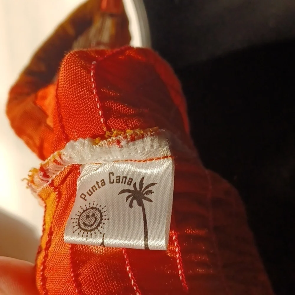 Punta Cana Dress, comfy, orange, yellow, brown,  tie shoulders